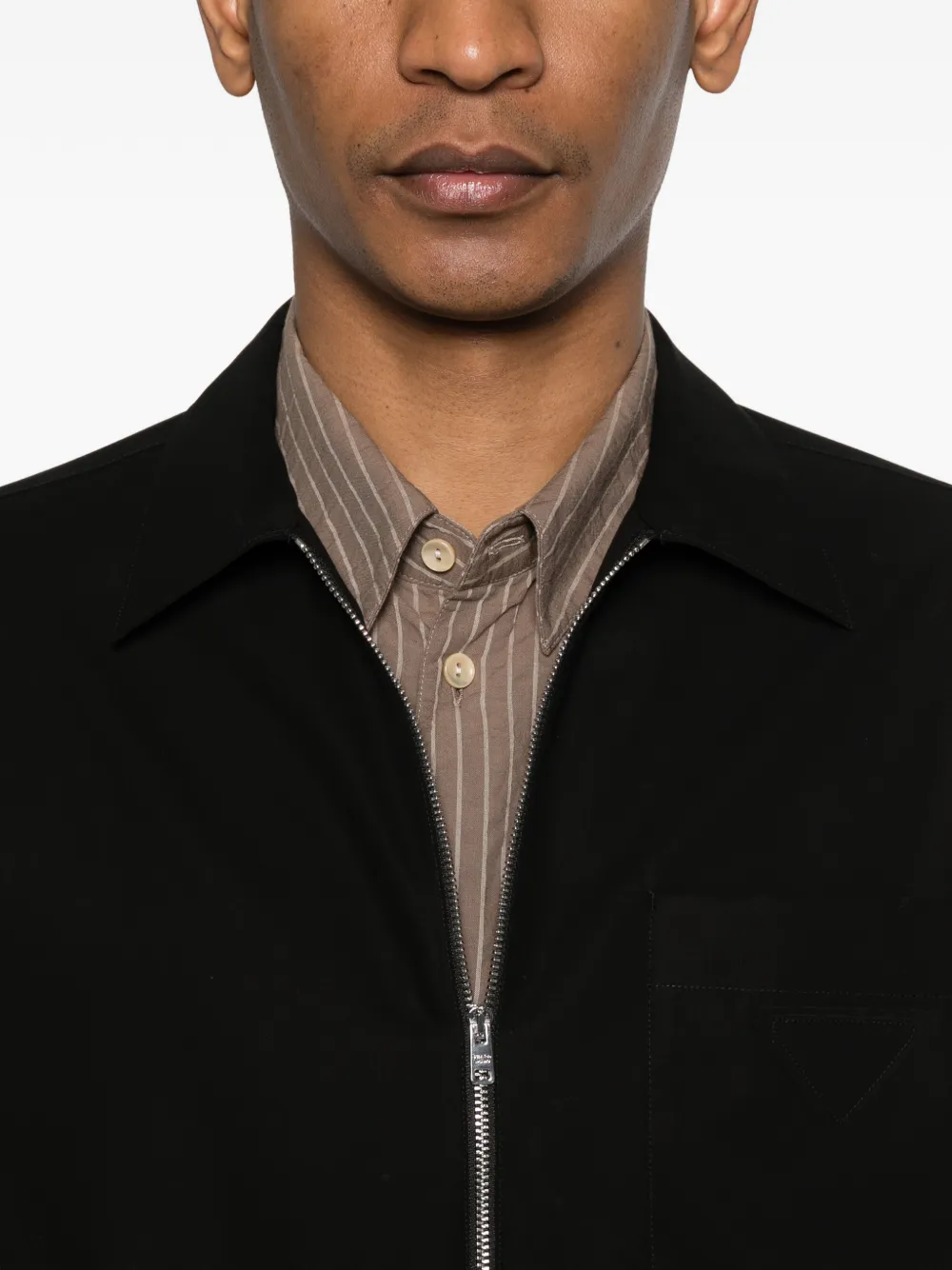 zip cotton overshirt
