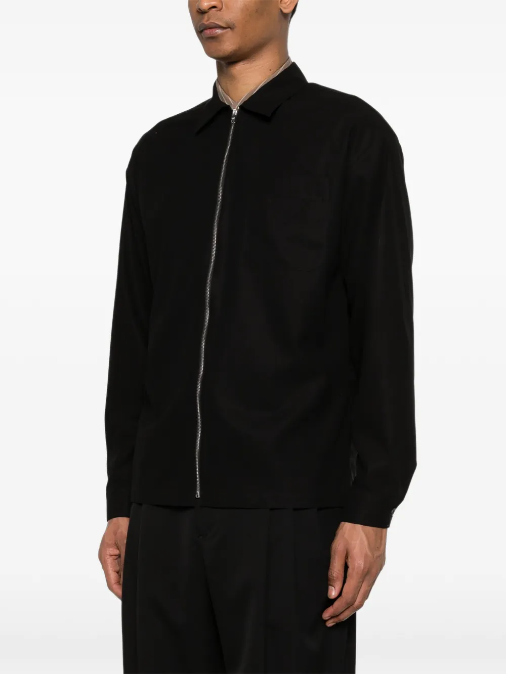 zip cotton overshirt