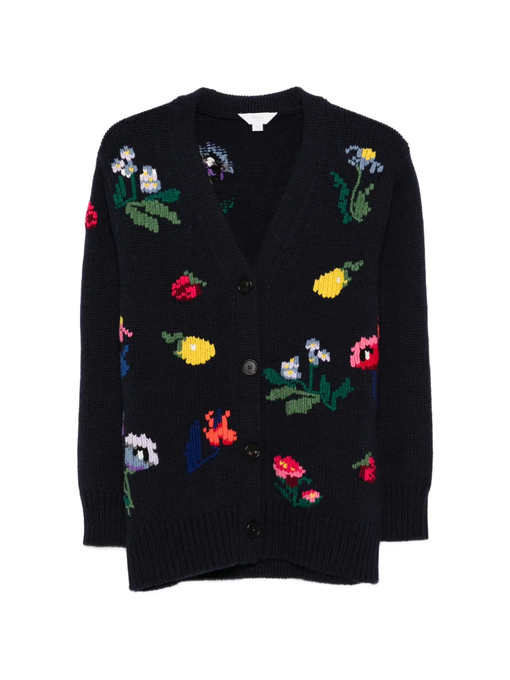 Malo floral-embellishment cardigan - Nero