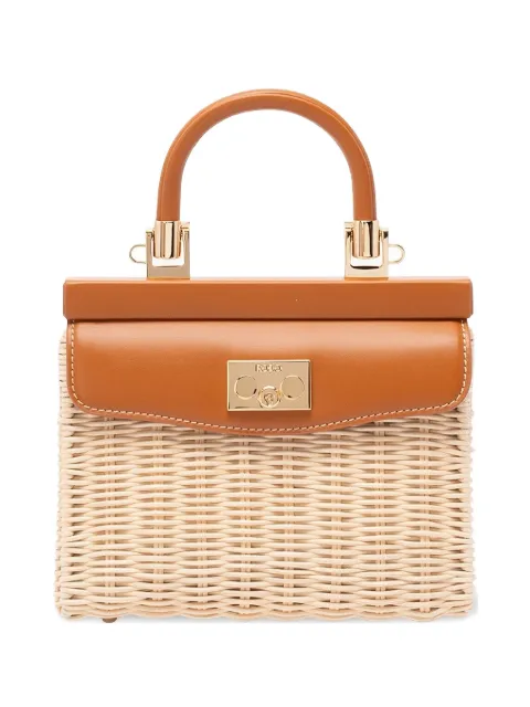 Rodo small wicker top-handle shoulder bag