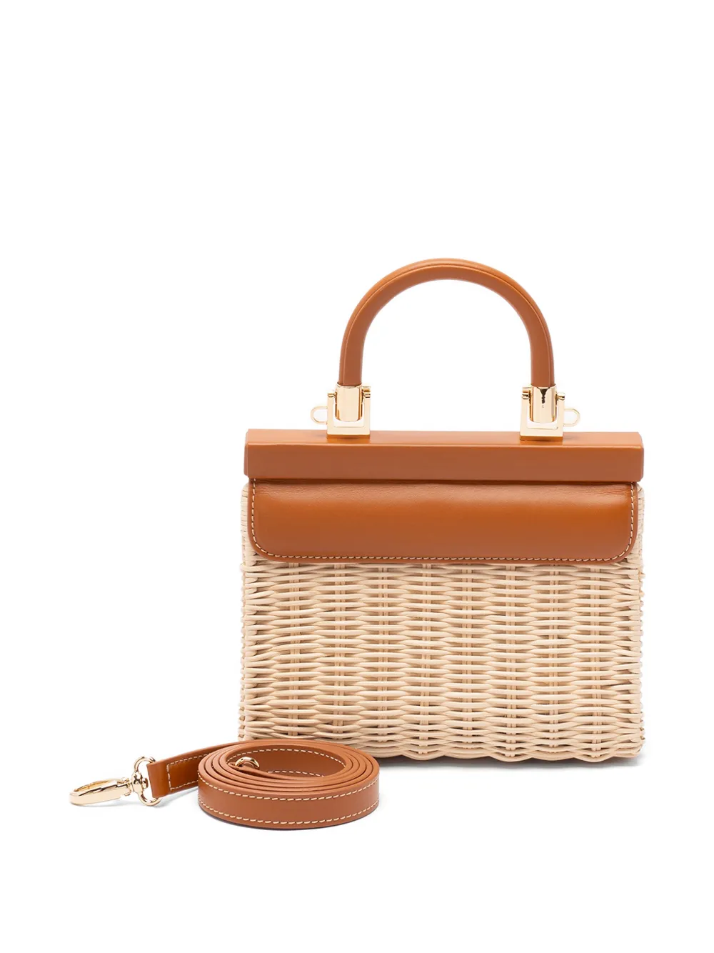  Rodo Small Wicker Top-handle Shoulder Bag - Neutrals 