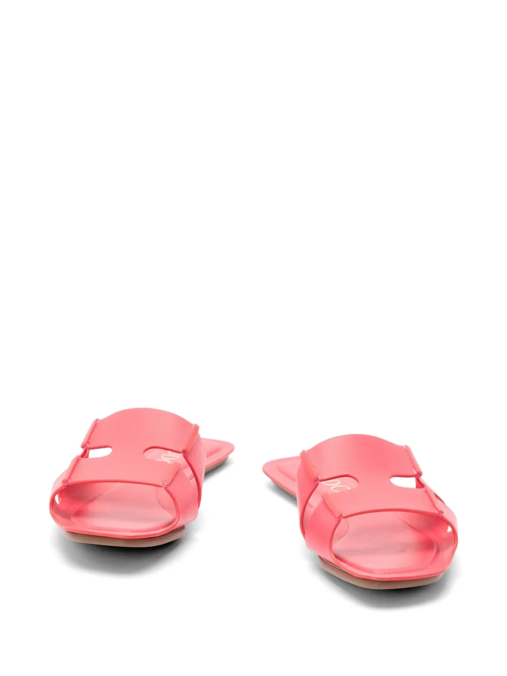 Rodo cut-out leather flat sandals Roze
