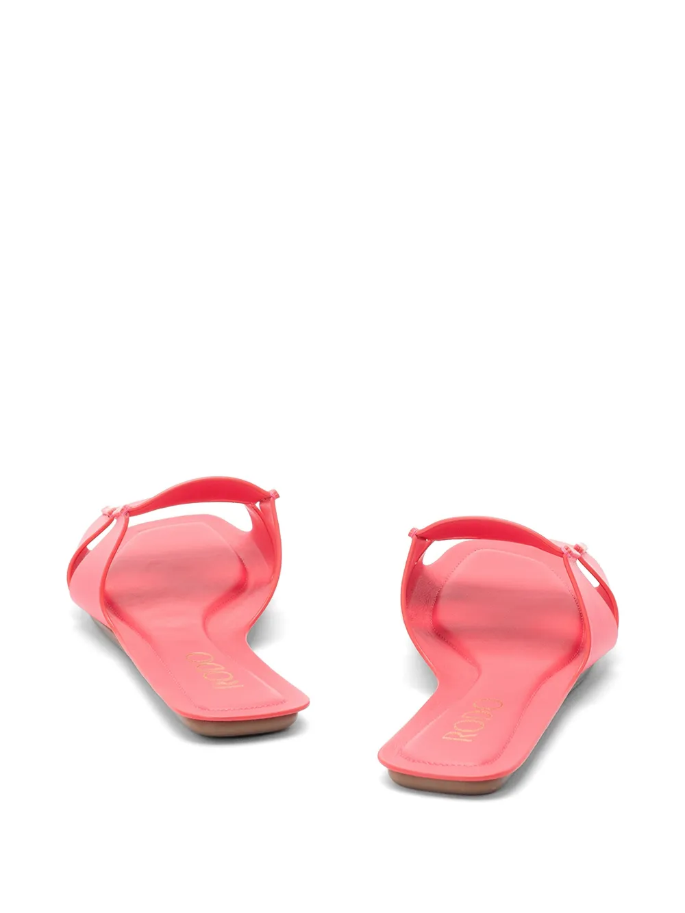 Rodo cut-out leather flat sandals Roze