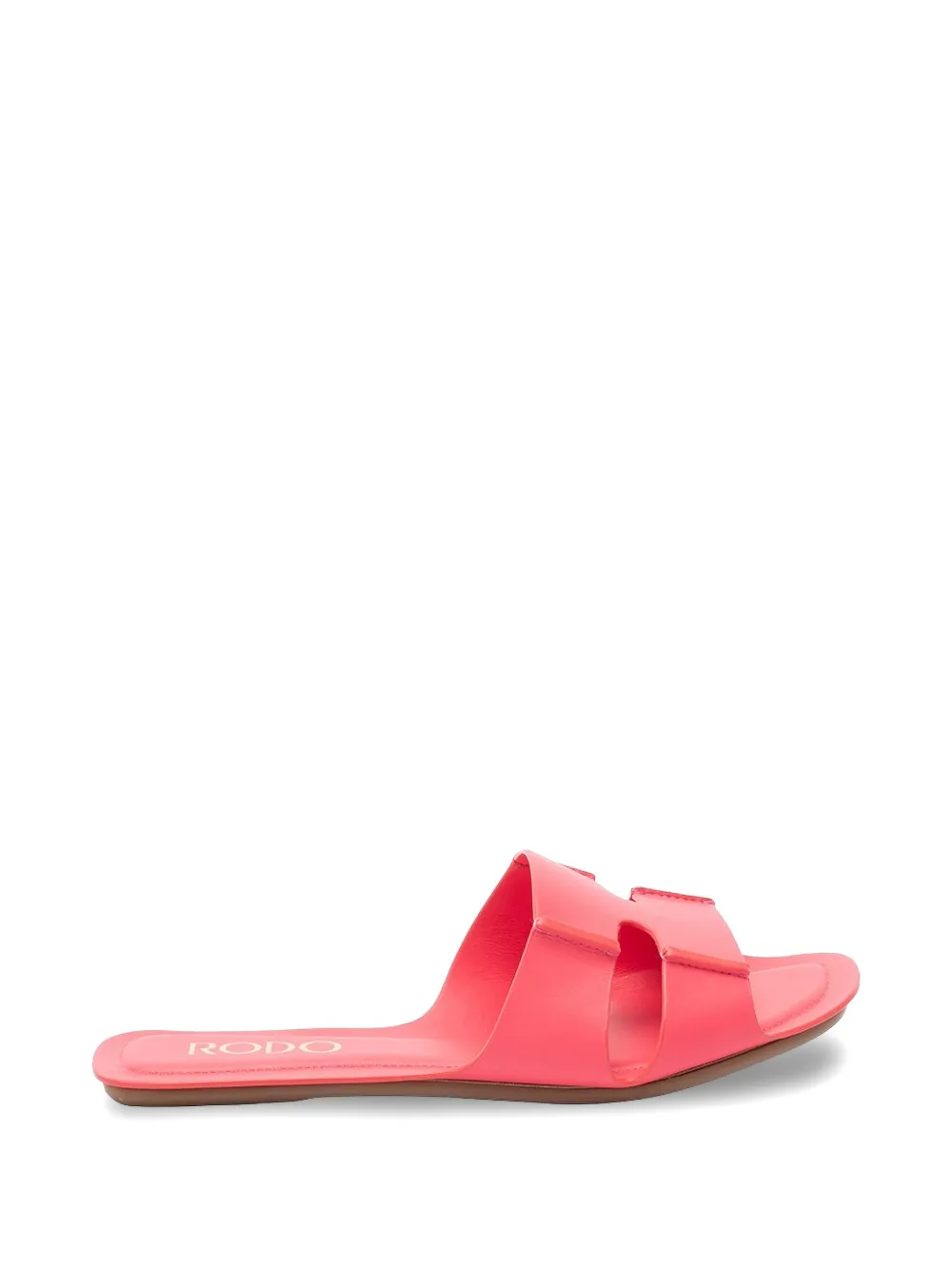 Rodo cut-out leather flat sandals Roze