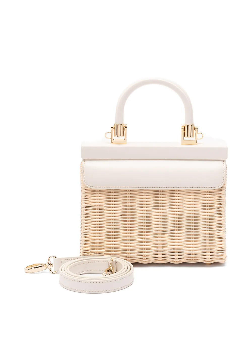 Small Wicker Top-Handle Shoulder Bag