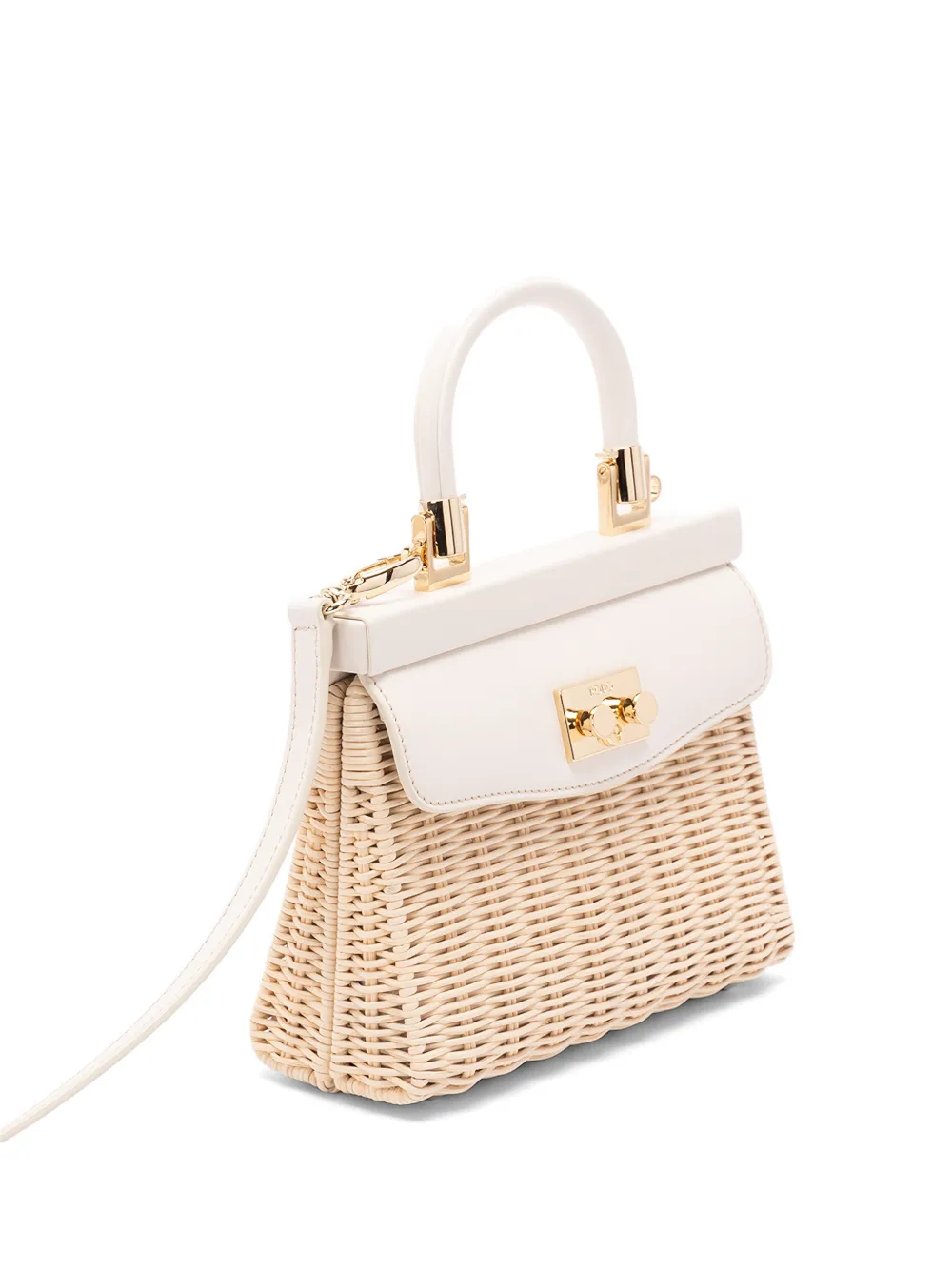 Small Wicker Top-Handle Shoulder Bag