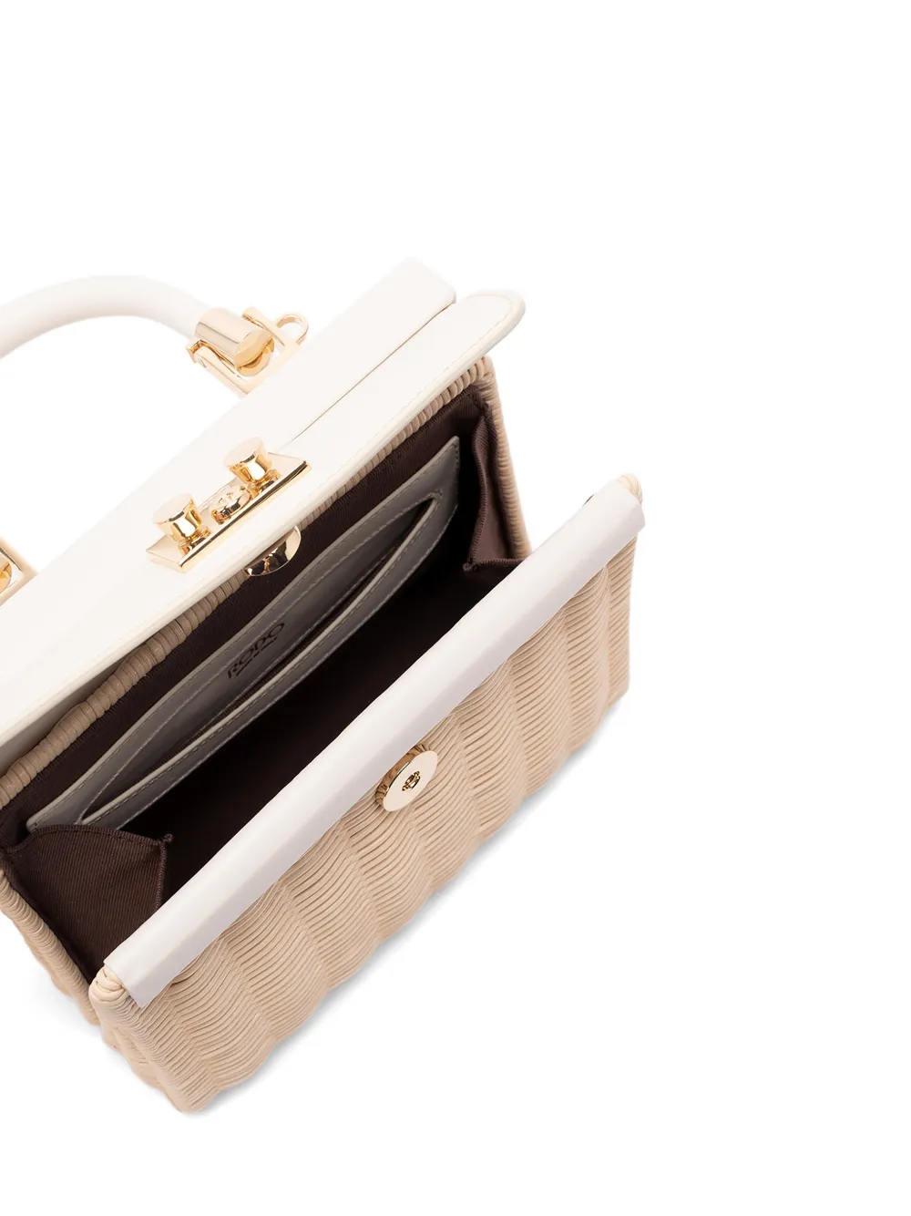 Small Wicker Top-Handle Shoulder Bag