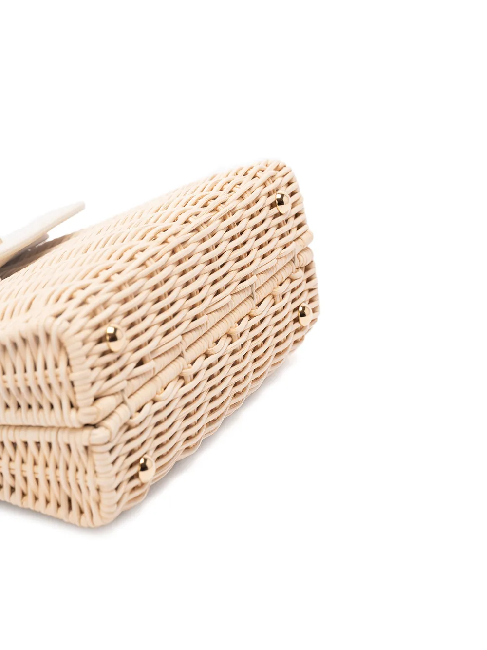 Small Wicker Top-Handle Shoulder Bag