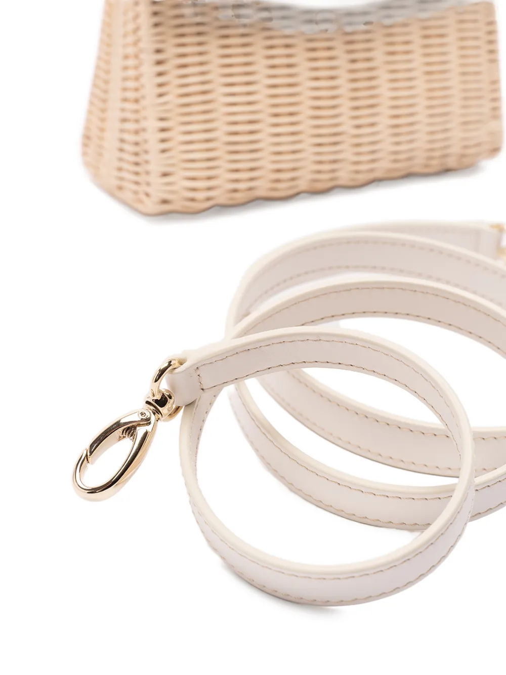Small Wicker Top-Handle Shoulder Bag