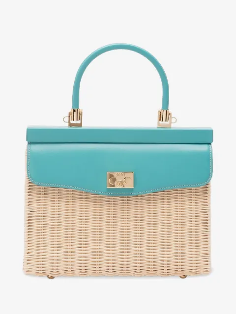 Rodo mediumwicker top-handle shoulder bag