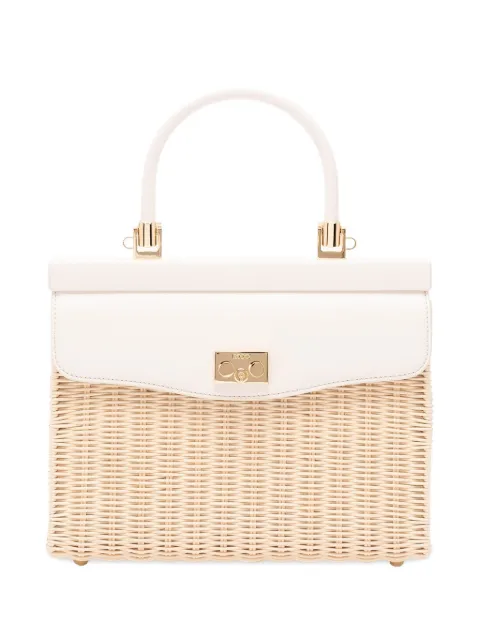 Rodo medium wicker top handle shoulder bag