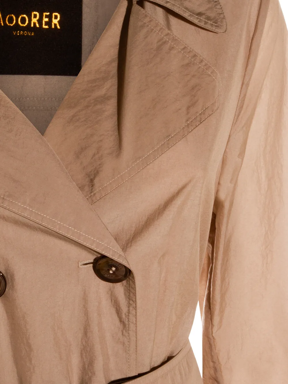 Moorer Jas met ceintuur en dubbele rij knopen Beige