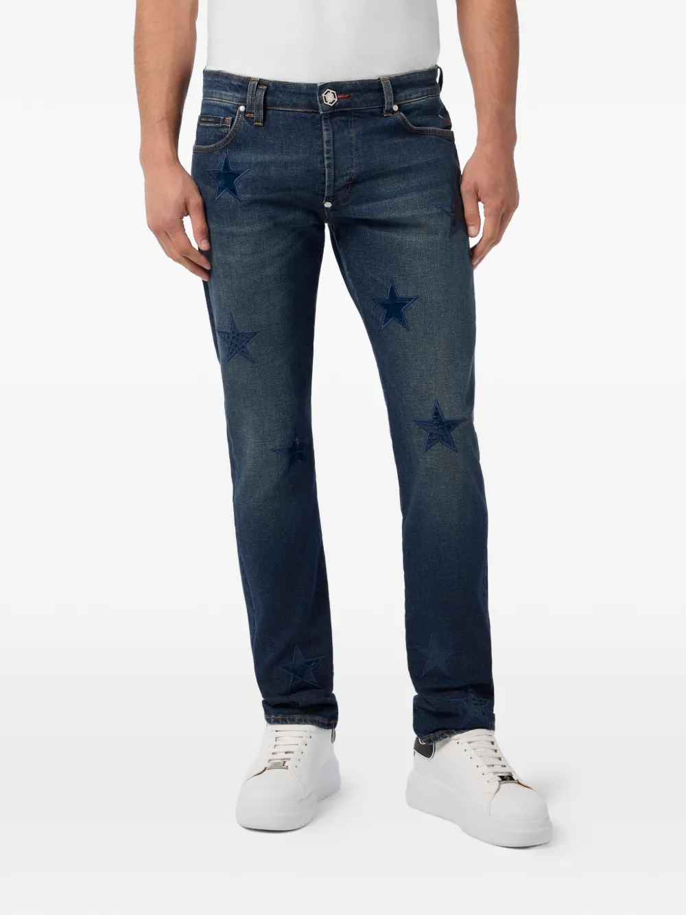 Philipp Plein Super straight jeans Cocco Stars Blauw