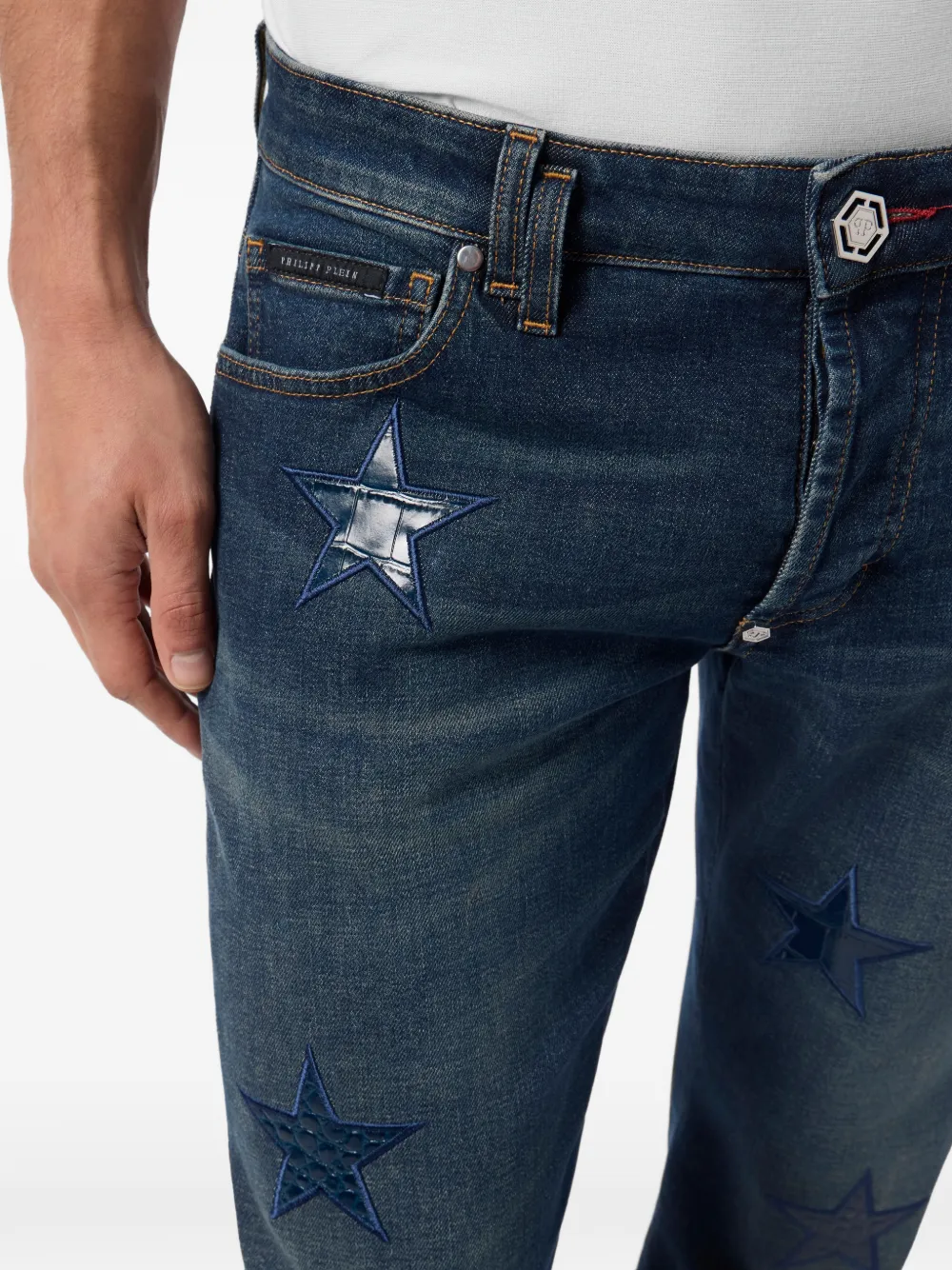 Philipp Plein Super straight jeans Cocco Stars Blauw