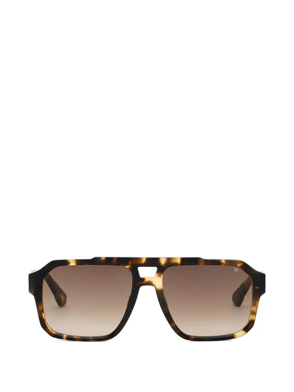 Philipp Plein Eyewear Occhiali da sole geometrici tartarugati - Marrone