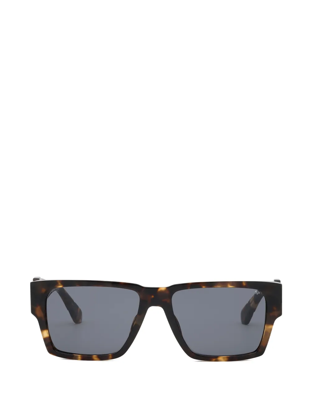 Philipp Plein Eyewear Occhiali da sole rettangolari tartarugati - Marrone
