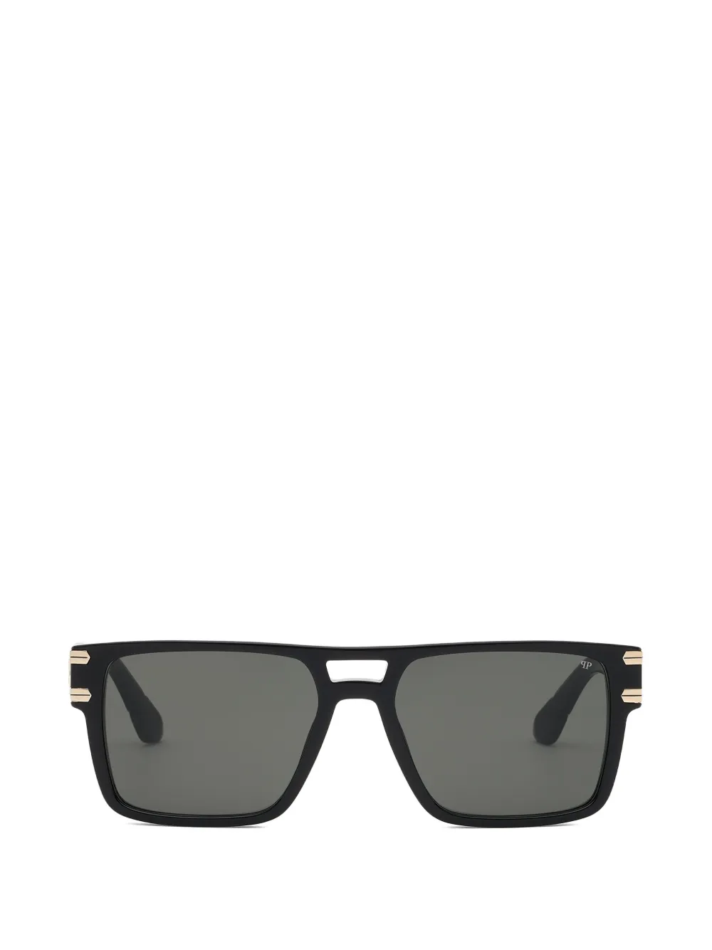 Philipp Plein Eyewear Occhiali da sole squadrati con placca logo - Nero