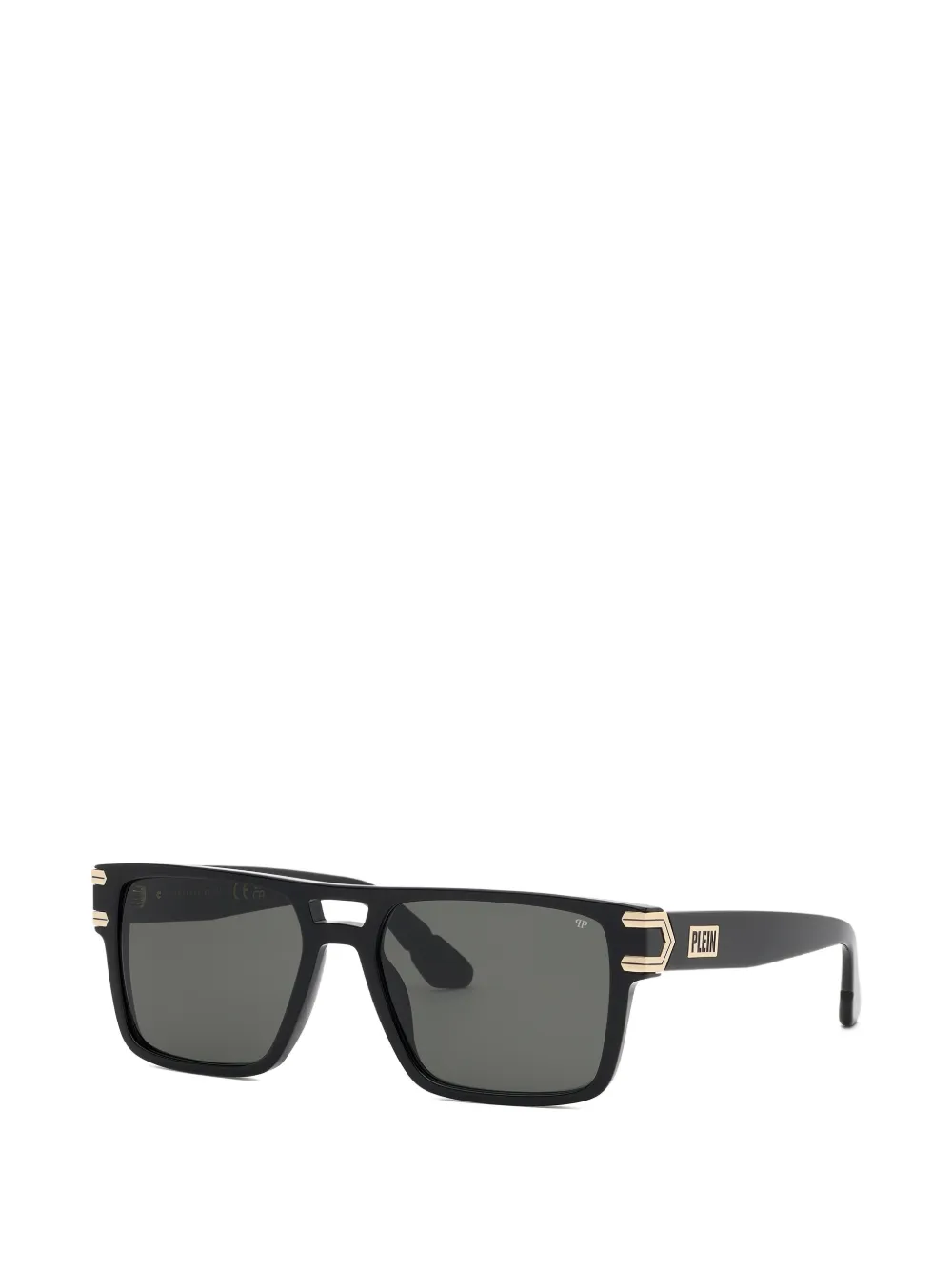 Philipp Plein Eyewear Zonnebril met vierkant montuur en logoplakkaat Zwart