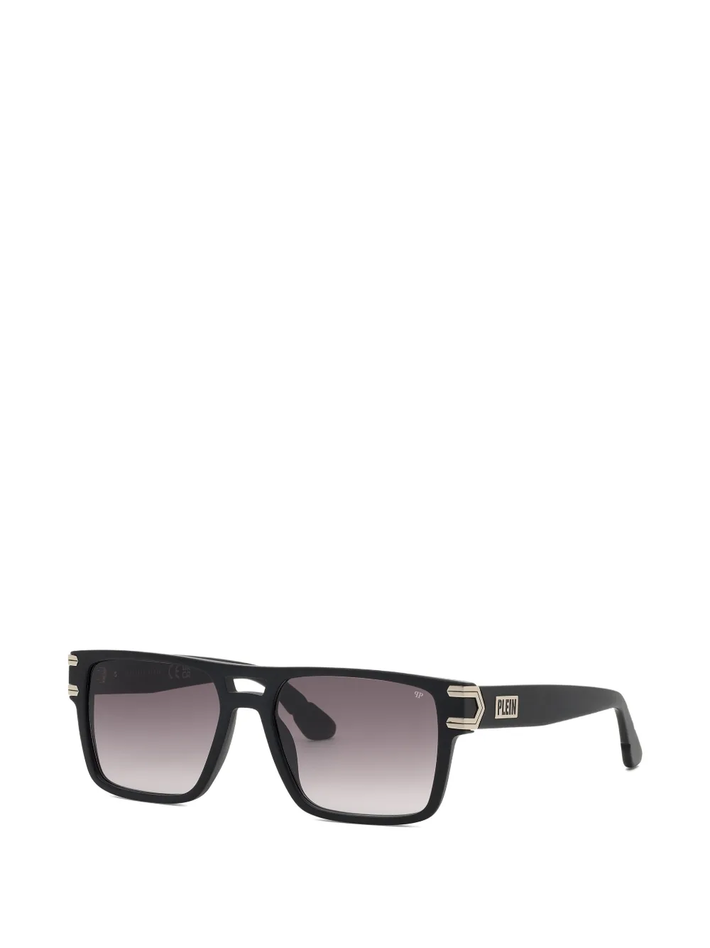 Philipp Plein Eyewear Zonnebril met vierkant montuur en logoplakkaat Zwart