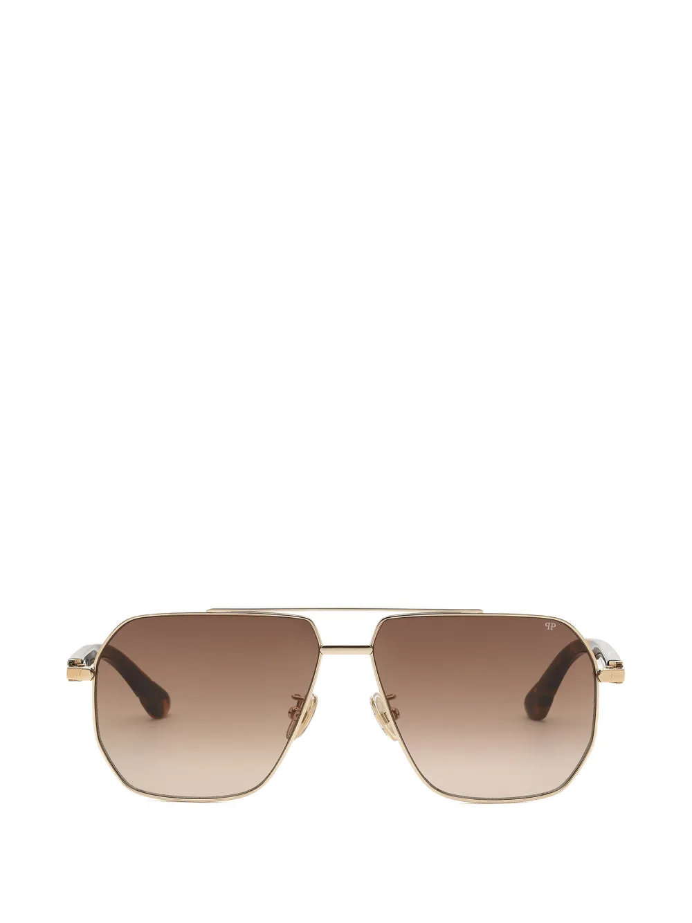 Philipp Plein Eyewear Occhiali da sole geometrici tartarugati - Marrone