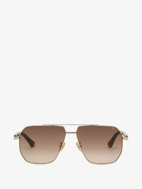 Philipp Plein Eyewear tortoiseshell-effect geometric-frame sunglasses