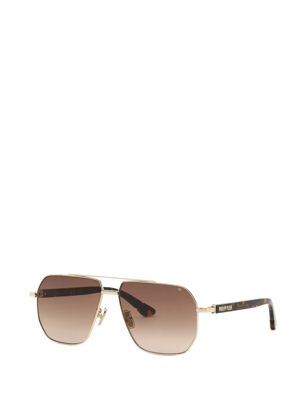 Philipp Plein Eyewear Zonnebril met schildpadschild-design Bruin