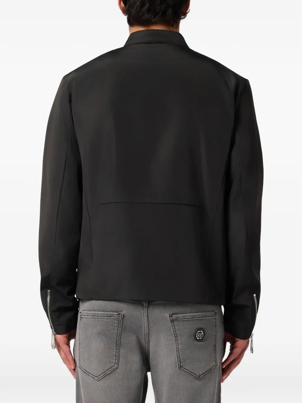 Philipp Plein Nylon motorjack Zwart