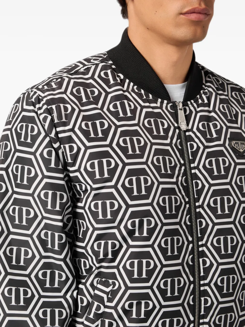 Philipp Plein Bomberjack met monogram Zwart