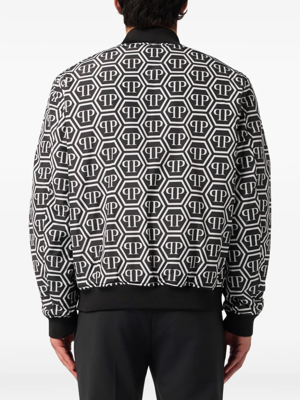 Philipp Plein Bomberjack met monogram Zwart