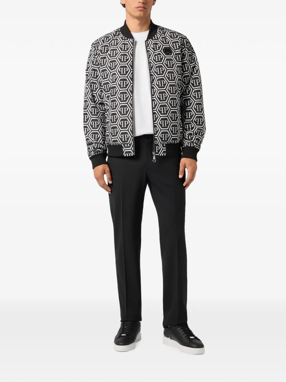 Philipp Plein Bomberjack met monogram Zwart