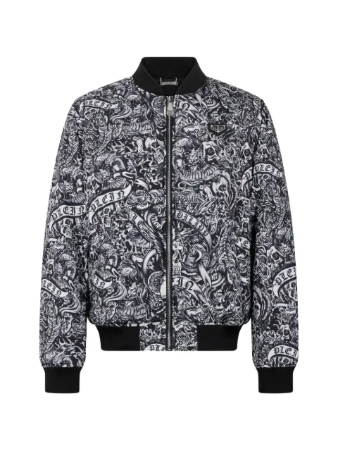 Philipp Plein nylon bomber all-over tattoo 