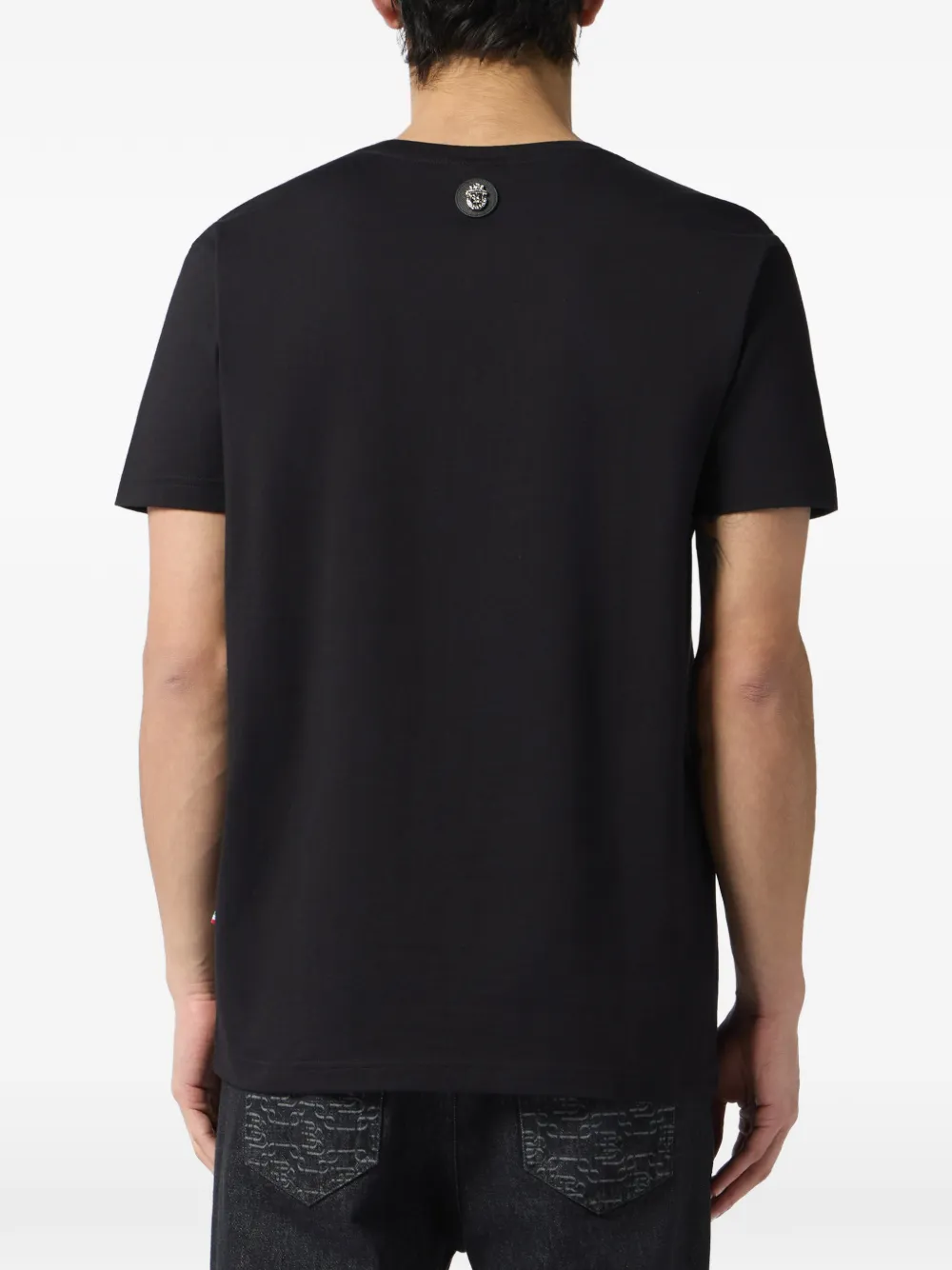 Billionaire Signature T-shirt met ronde hals Zwart