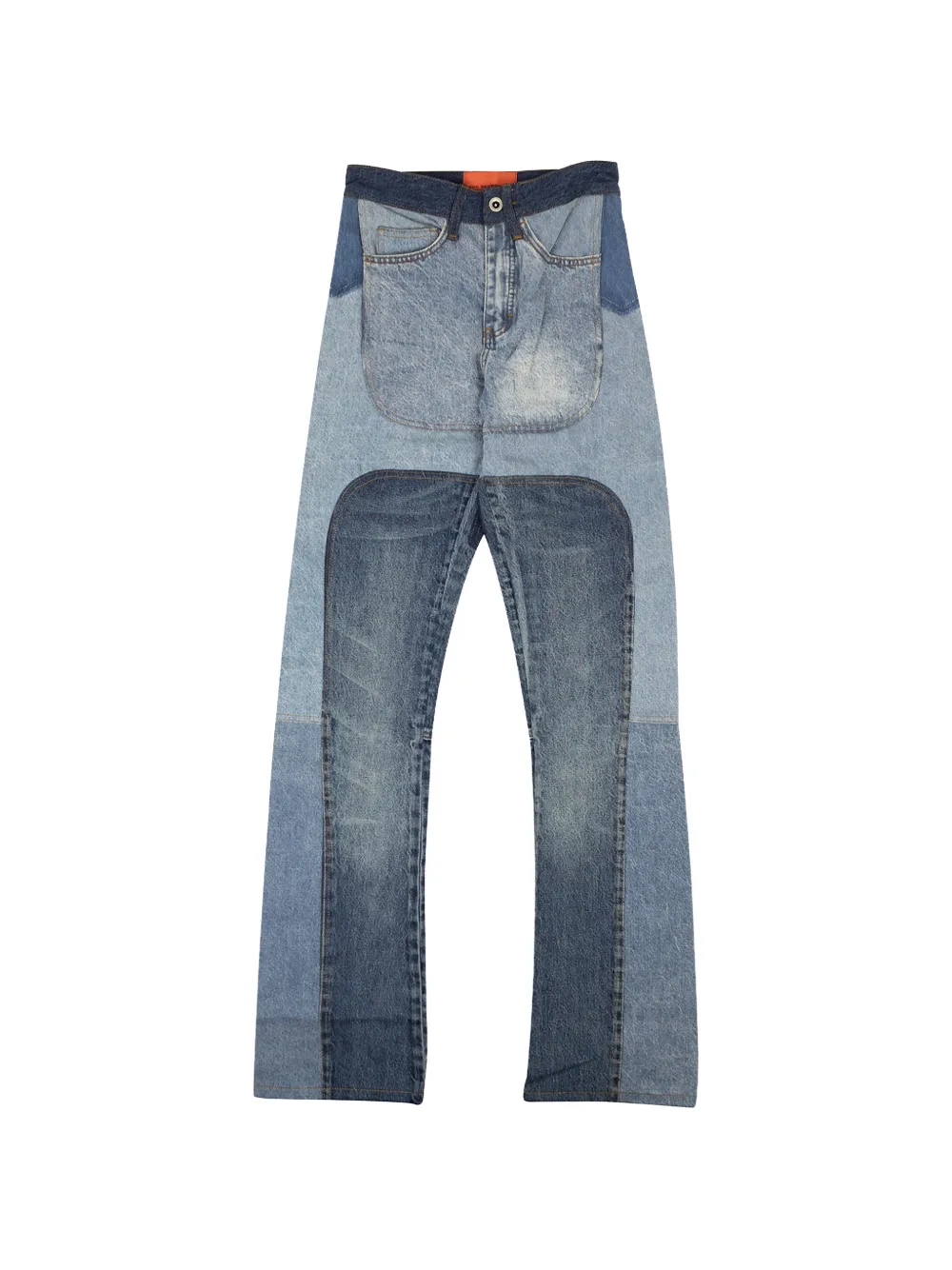Who Decides War patchwork-design jeans - Blu