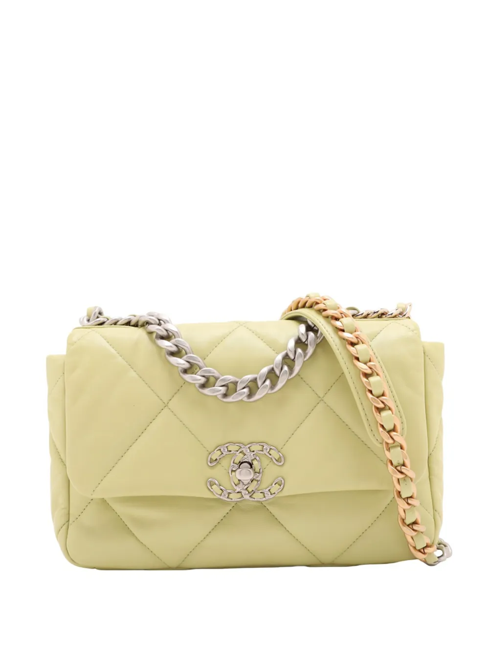 CHANEL Pre-Owned 2021-2025 Medium Lambskin 19 Flap satchel - Verde