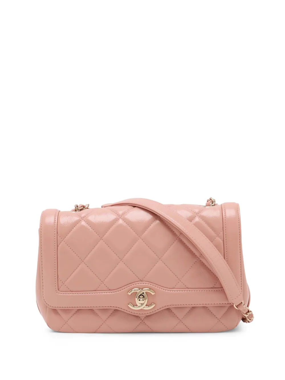 CHANEL Pre-Owned 2019 Small Shiny Aged Calfskin Hold The Line Flap crossbody bag - Rosa