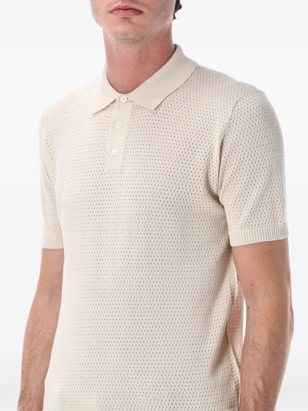 Roberto Collina Poloshirt met knoopsluiting Beige