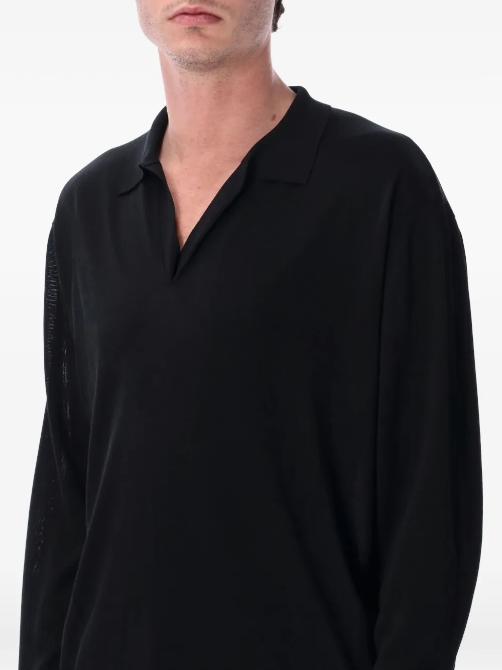 Roberto Collina Trui met polokraag Zwart