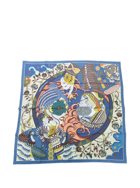 Hermès Pre-Owned 2010-2025 Duo Cosmique Silk Scarf 90 scarves