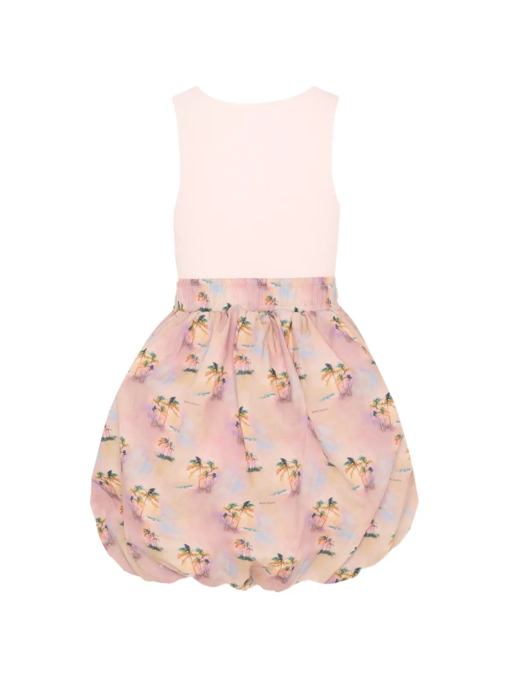 Palm Angels Kids Mouwloze jurk met print Roze