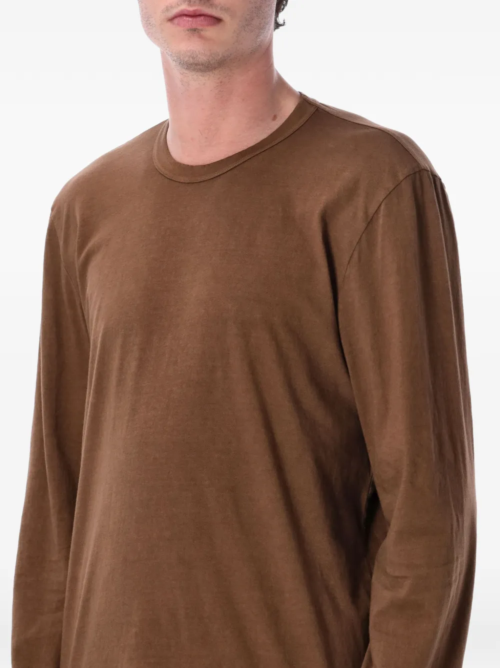 James Perse T-shirt met ronde hals en lange mouwen Bruin