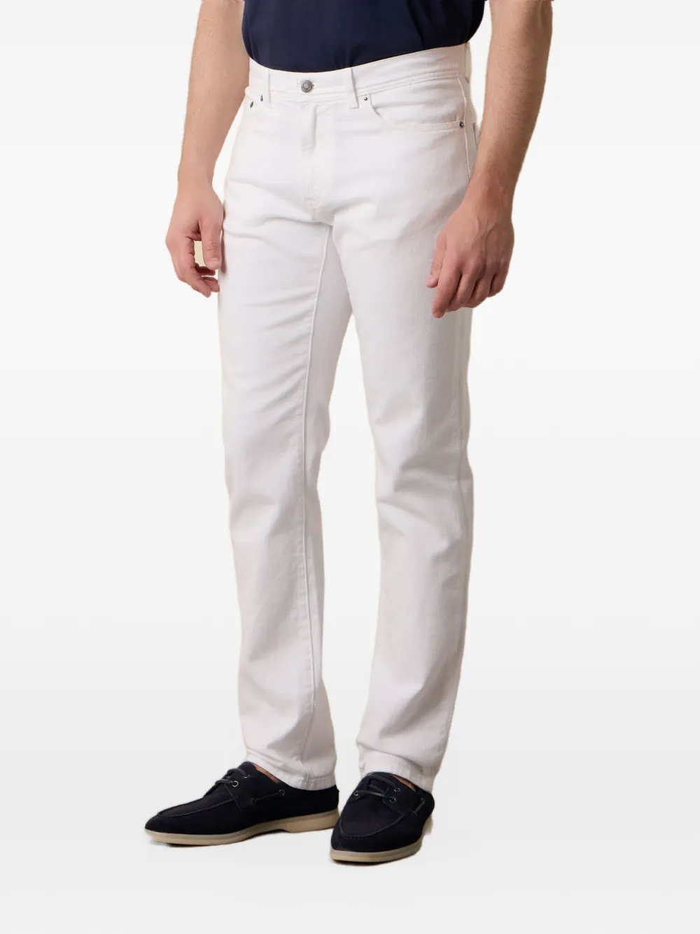 Brooks Brothers Twill broek met vijf zakken Wit