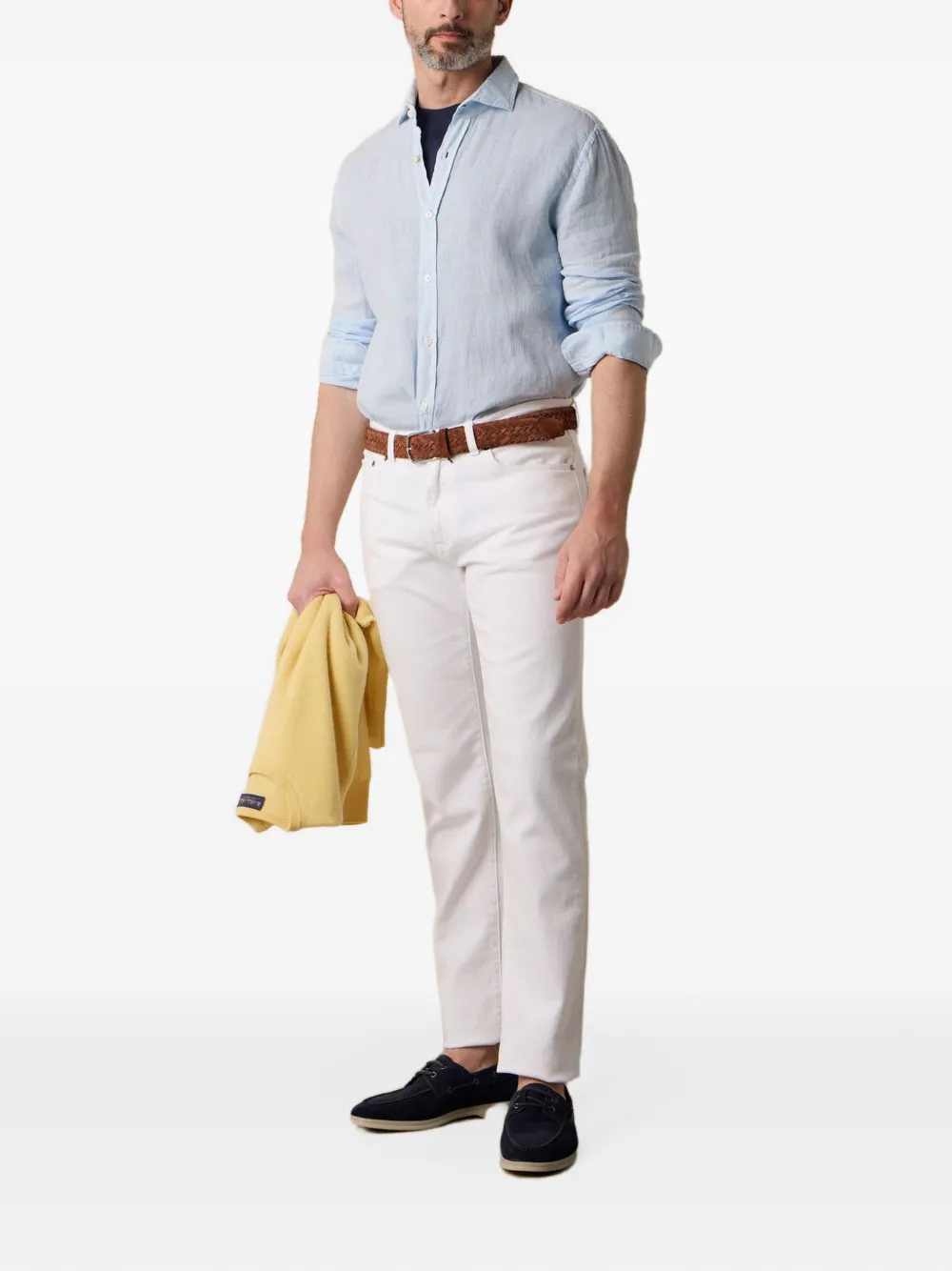 Brooks Brothers Twill broek met vijf zakken Wit