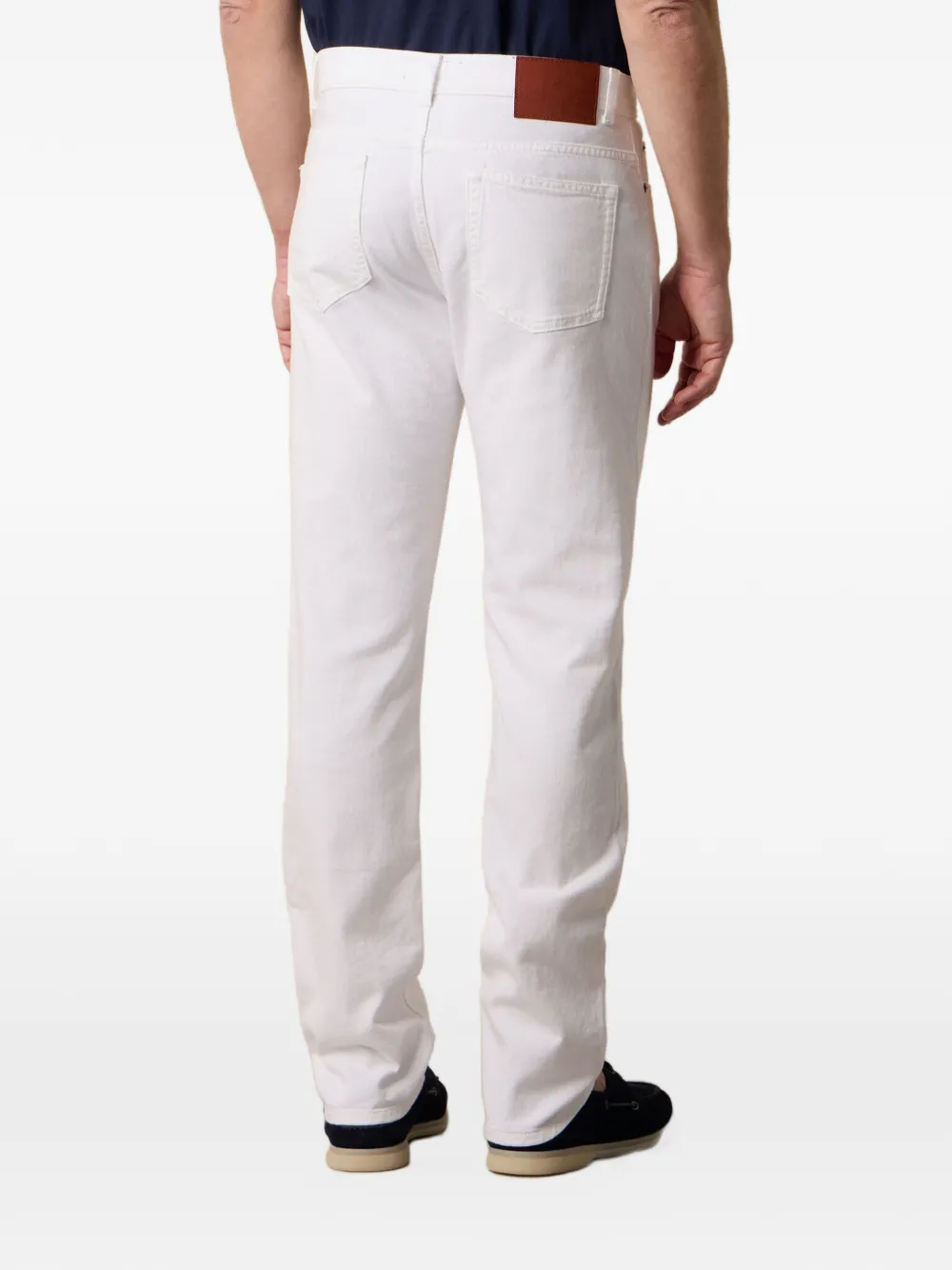 Brooks Brothers Twill broek met vijf zakken Wit