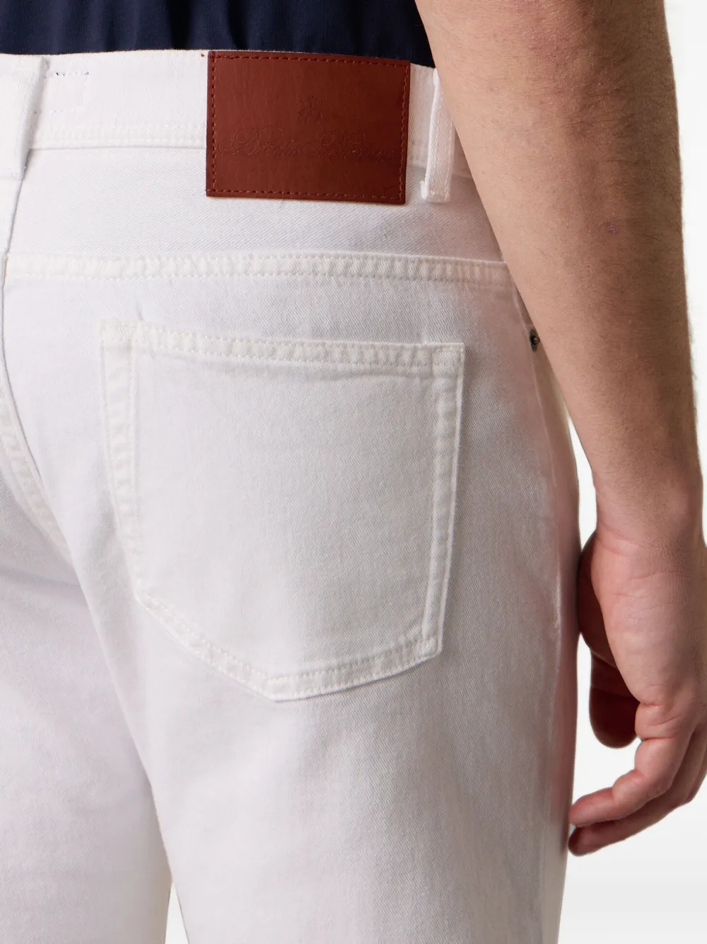 Brooks Brothers Twill broek met vijf zakken Wit