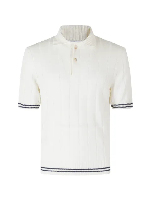 Gran Sasso ribbed-knit striped-trim polo