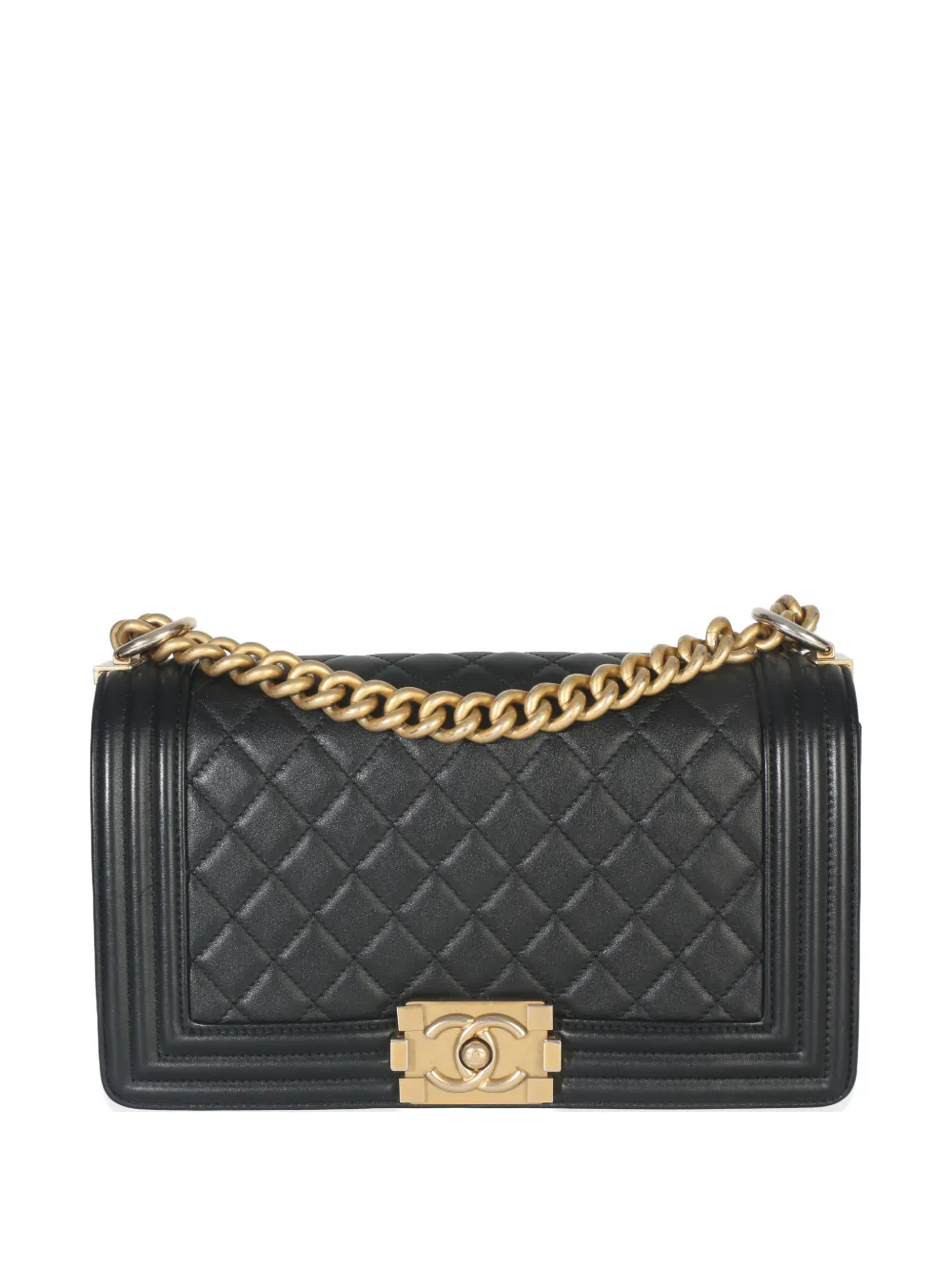 CHANEL Pre-Owned 2018 medium Boy quilted lambskin bag - Nero