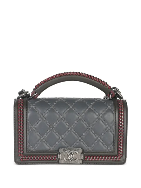 CHANEL Pre-Owned 2105-2016 Boy interwoven-chain calfskin  bag