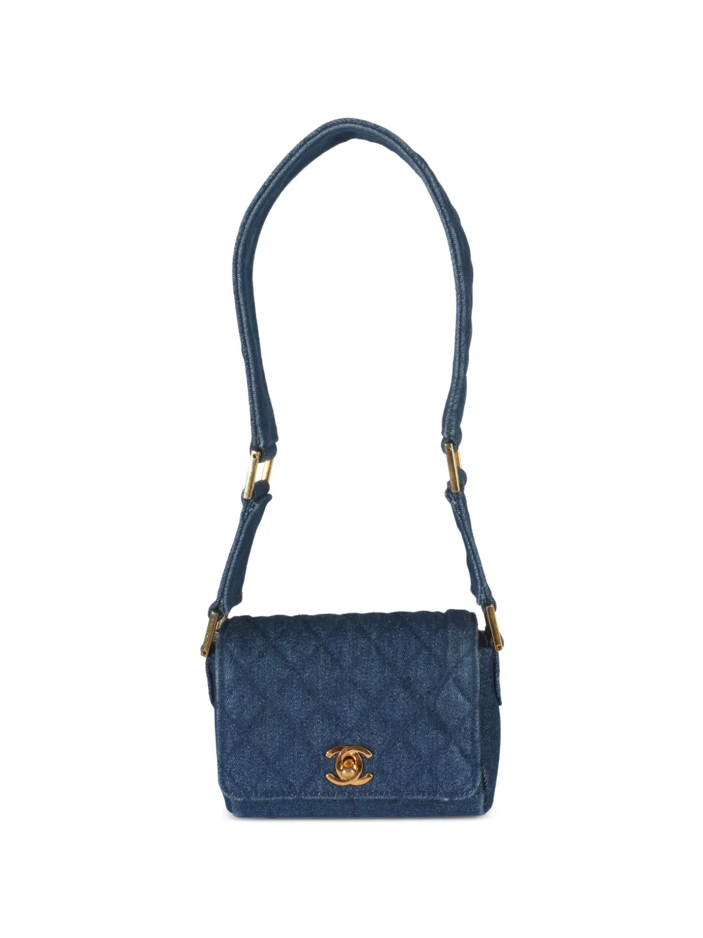 CHANEL Pre-Owned 1989-1991 quilted denim bag - Blue