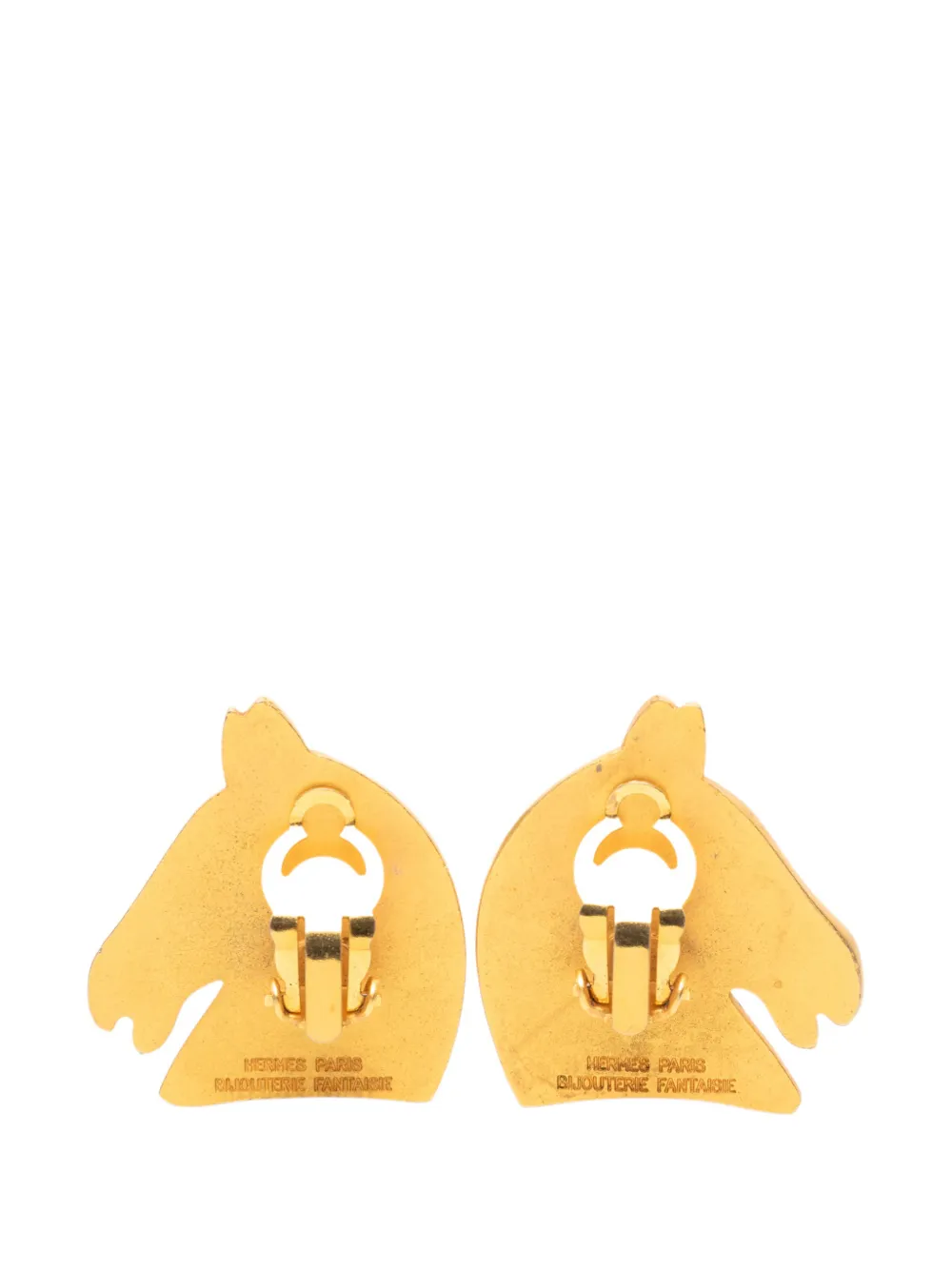 1990-2020 Gold Plated Bijouterie Fantaisie Horse Head Clip On Earrings Costume Earrings