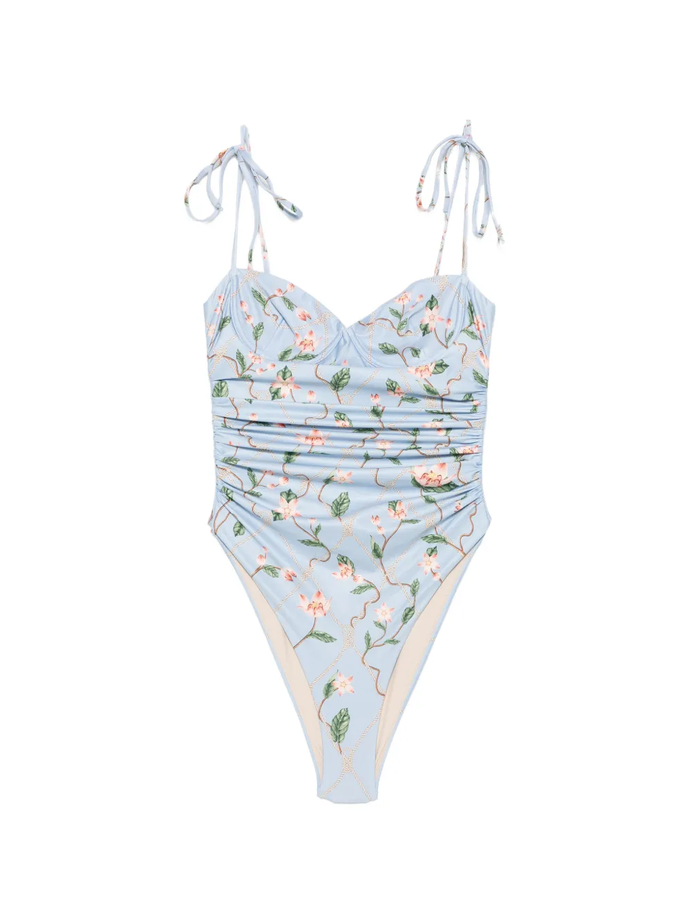 Agua By Agua Bendita Rábano Navegante floral-print swimsuit - Blu